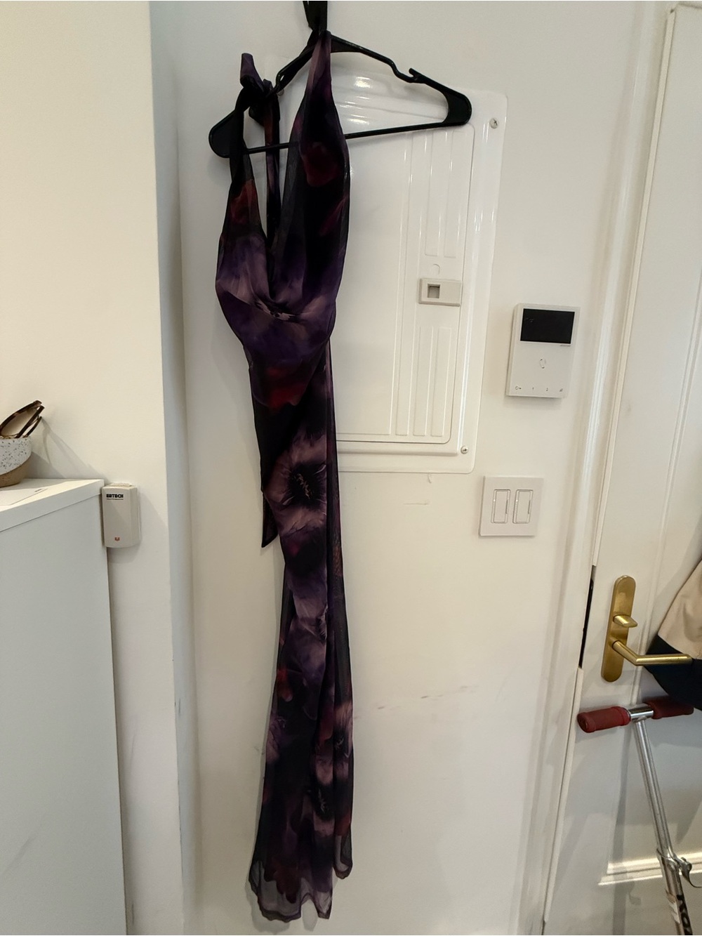 Windsor Purple and Black Sheer Floral Scarf